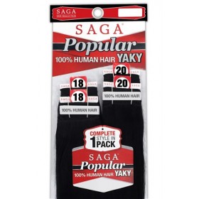 SAGA POPULAR YAKY 100% HUMAN HAIR WEAVE 4PCS 18/18/20/20